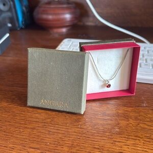 Angara Ruby 925 Sterling Chain Penda Necklace new no tags 18"